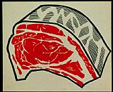 Lichtenstein Canvas Paintings - R Lichtenstein, Meat